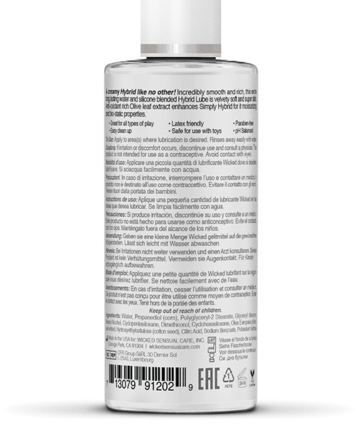 Order Wicked Sensual Care Simply Hybrid Lubricant - 2.3 oz online
