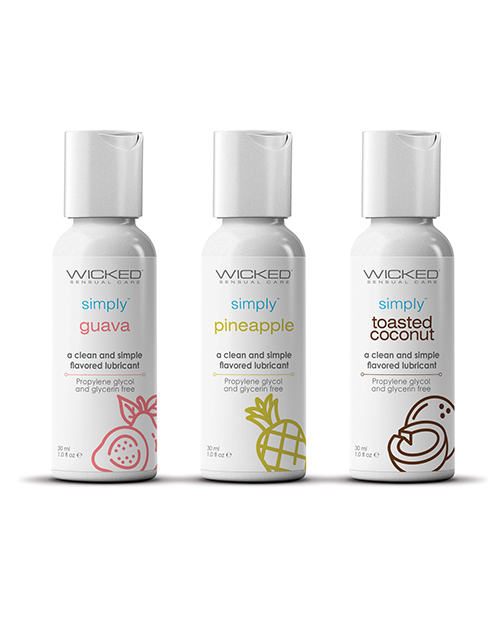 Order Wicked Sensual Care Tropical Trio Travel Size Flavored Lubes - 1 oz Bottles online