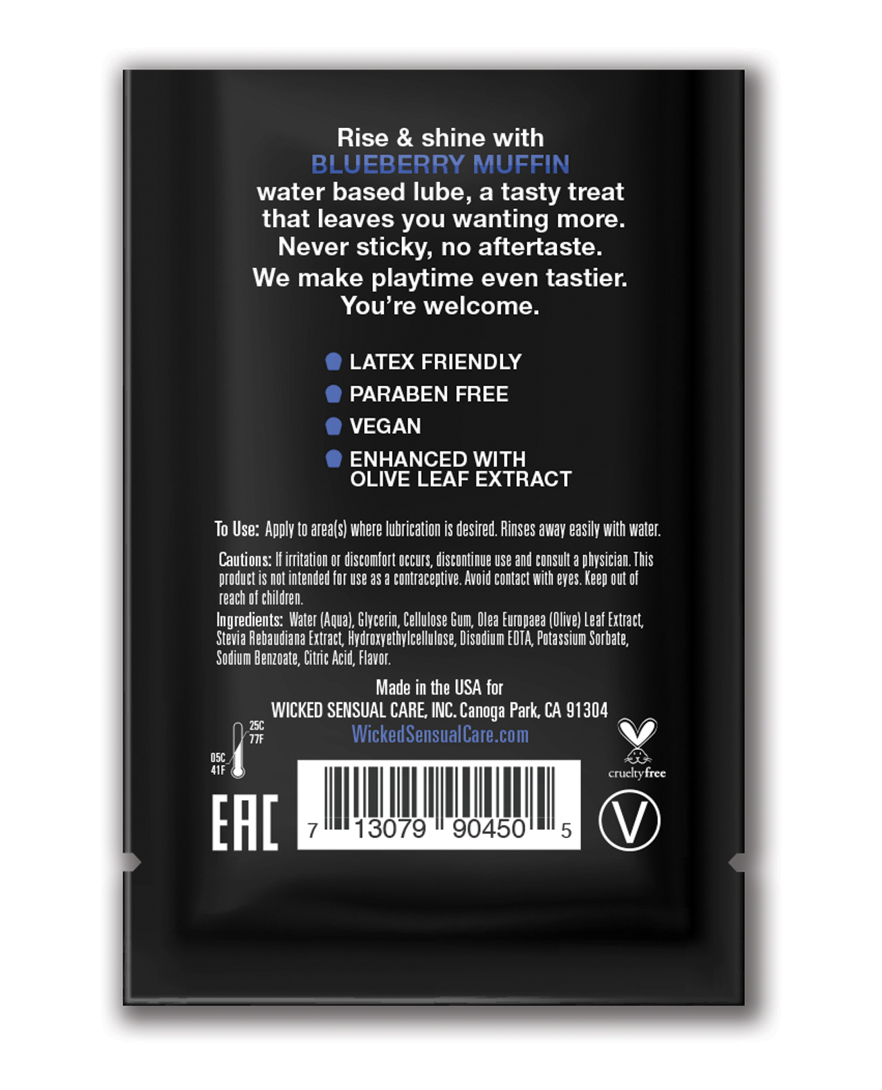 Order Wicked Sensual Care Water Based Lubricant - .1 oz Blueberry Muffin online