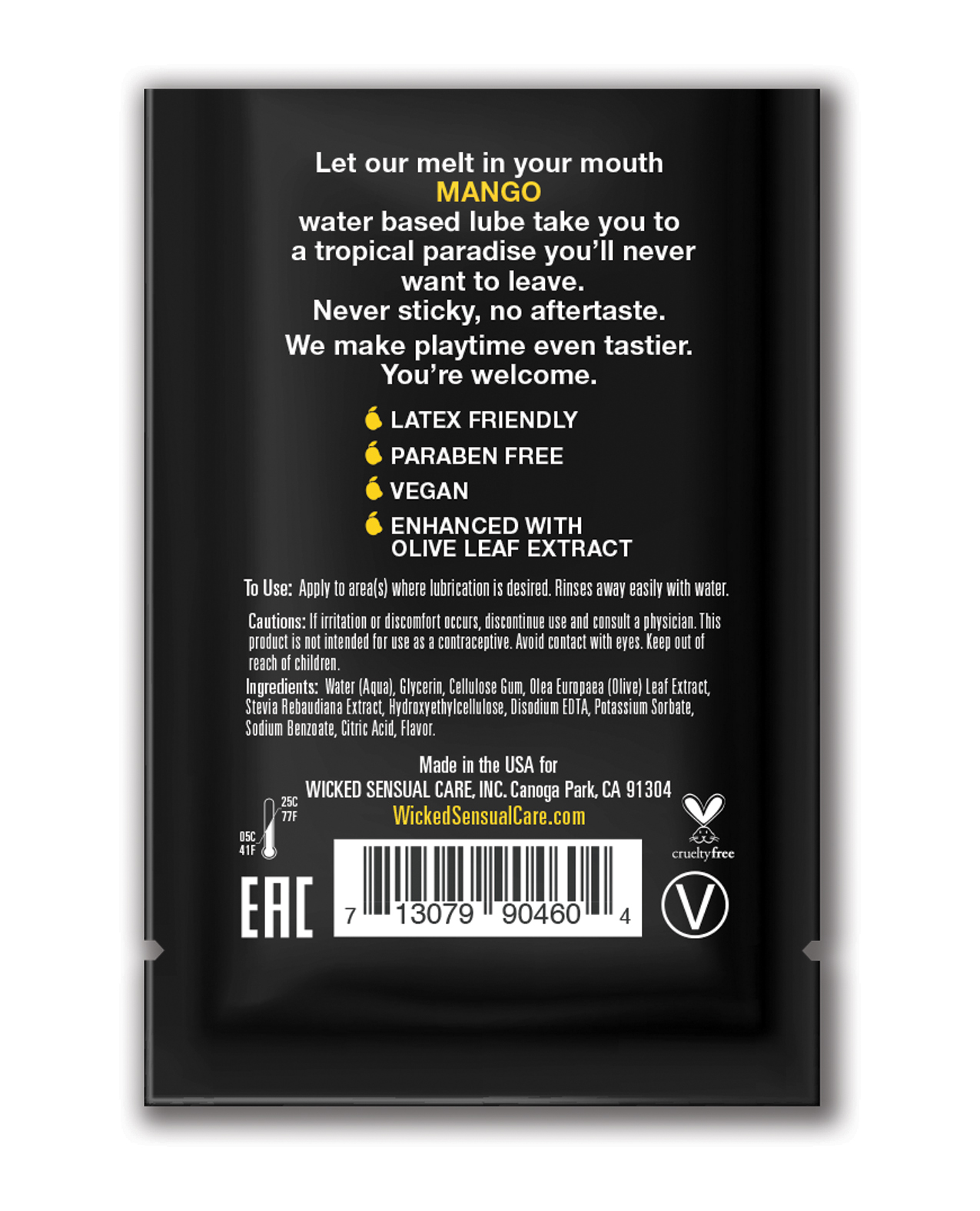 Order Wicked Sensual Care Water Based Lubricant - .1 oz Mango online