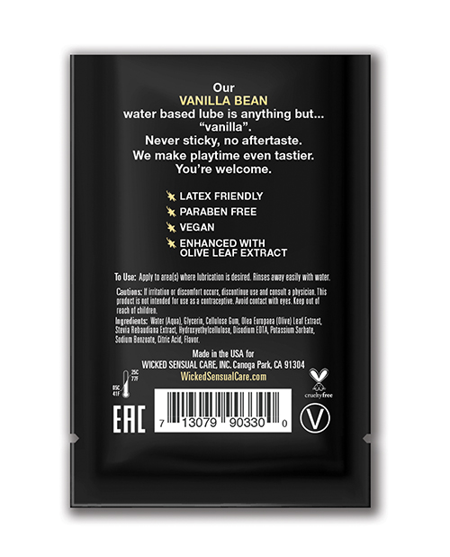 Order Wicked Sensual Care Waterbased Lubricant - .1 oz Vanilla Bean online
