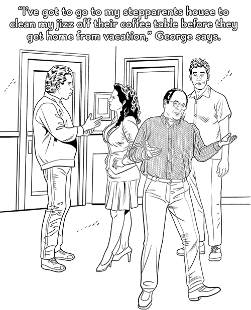 Wood Rocket Sexfeld Parody Coloring Book for sale