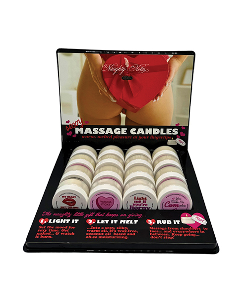 Shop Valentines Massage Candles Prepack Tray - Display of 16 online